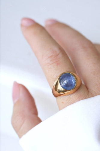 Bague Bague jonc or jaune et saphir étoilé 58 Facettes