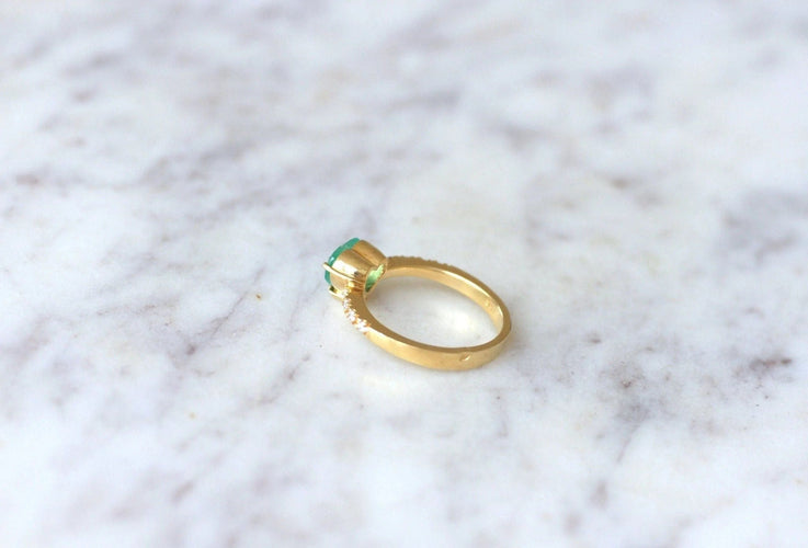 Bague Bague coeur émeraude Colombienne & diamants 58 Facettes