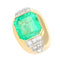 Bague Bague or jaune, émeraude de Colombie et diamants 58 Facettes 61300079