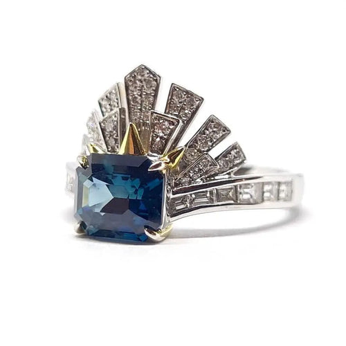 Bague Bague saphir & diamants deux ors 58 Facettes