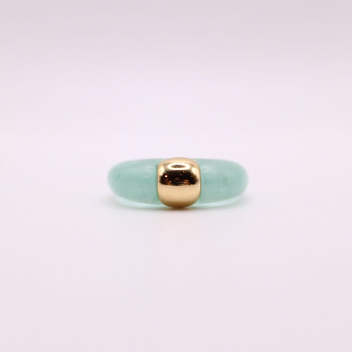 Bague Bague résine lagon et or jaune 58 Facettes