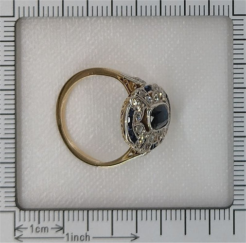 Bague 55 Bague de fiançailles Art Déco diamants Saphirs 58 Facettes 23263-0556