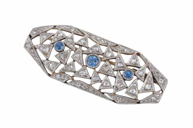 Broche BROCHE ART DECO DIAMANTS & SAPHIRS 58 Facettes BO/2201301