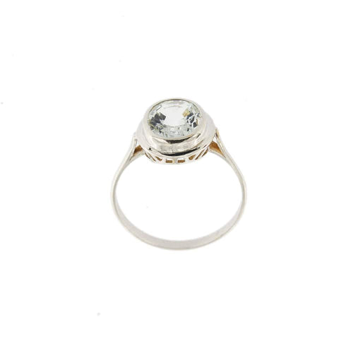 Bague 59 Bague Or blanc Aigue-marine 58 Facettes 27600