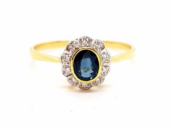 Bague 56 Bague Or jaune Saphir 58 Facettes 06321CD