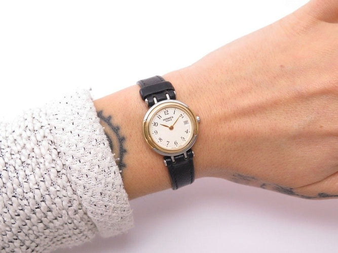 Montre montre HERMES windsor 24 mm quartz acier et cuir 58 Facettes 255642