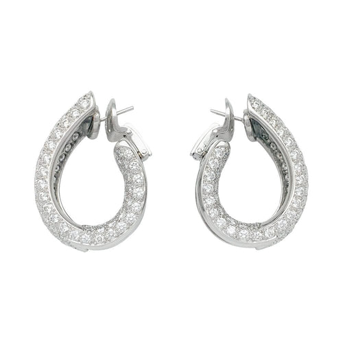 Boucles d'oreilles Boucles d'oreilles Cartier "Lakarda" en or blanc, diamants. 58 Facettes 31541
