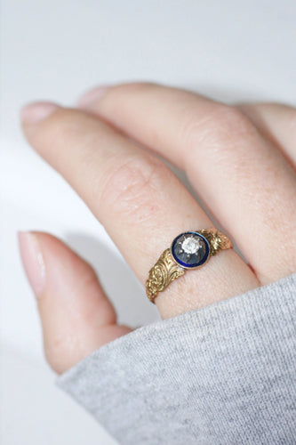 Bague Bague jonc émaillée en or et diamant 58 Facettes