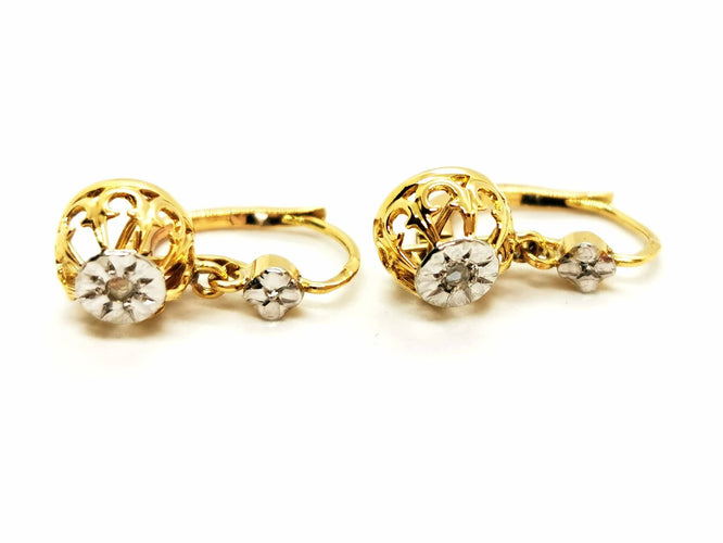 Boucles d'oreilles Boucles d'oreilles Art déco Or jaune Diamant 58 Facettes 1649075CN