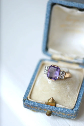 Bague Bague Art Déco améthyste et diamants 58 Facettes