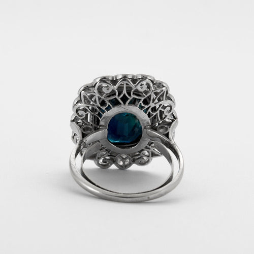 Bague 57 Bague Marguerite Saphir Diamants 58 Facettes