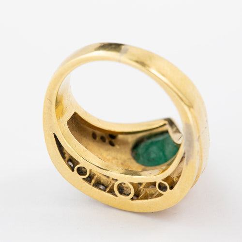 Bague 51 Bague Or Diamants et Emeraude 58 Facettes
