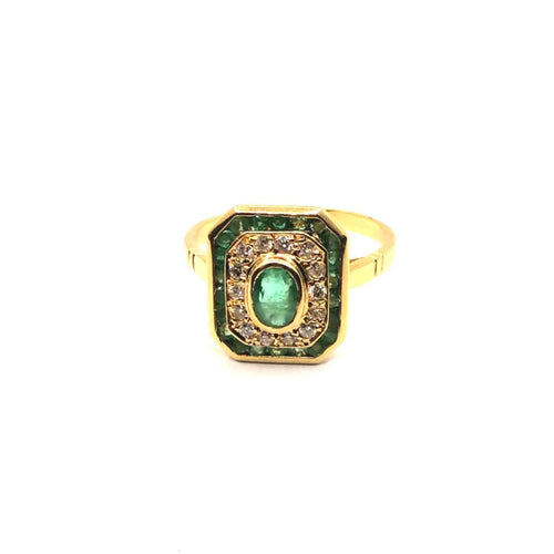 Bague 57 Bague Vintage diamants émeraudes 58 Facettes 3510