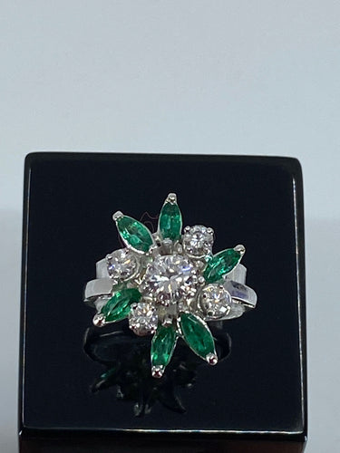Bague Bague de fiançailles diamants, émeraudes 58 Facettes