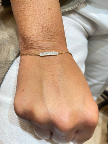 Bracelet Bracelet or jaune et diamants motif barrette 58 Facettes