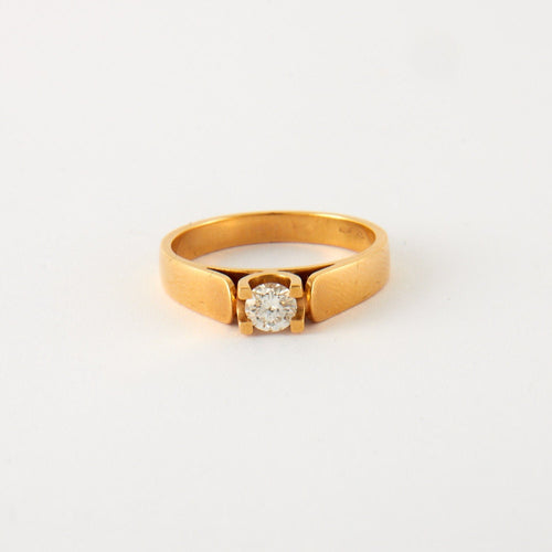 Bague 55 Bague Solitaire Or jaune Diamant 0.26ct 58 Facettes