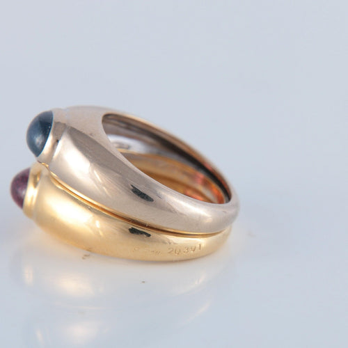 Bague 52 POIRAY - bague cabochon saphir et tourmaline 58 Facettes