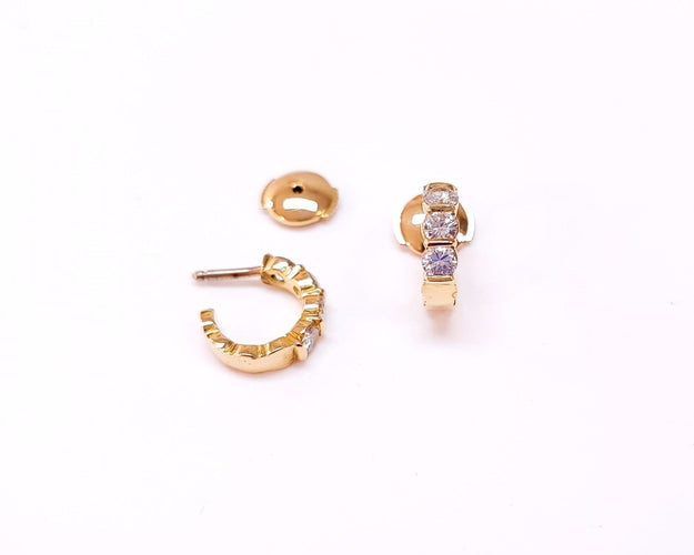 Boucles d'oreilles Créoles diamants 58 Facettes RA-668.3