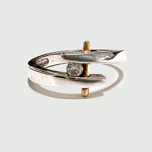 Bague 55.5 BAGUE TIGE DIAMANT 58 Facettes