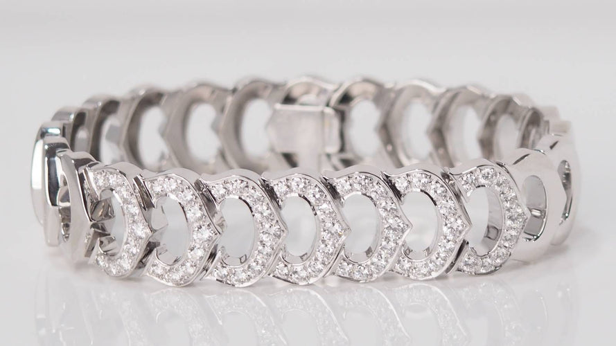 Bracelet Cartier - Bracelet Collection C, Or blanc, diamants 58 Facettes 32211