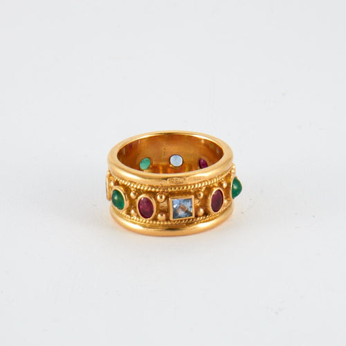 Bague Bague anneau Rubis Saphirs Emeraudes signé Percossi Papi 58 Facettes 00010