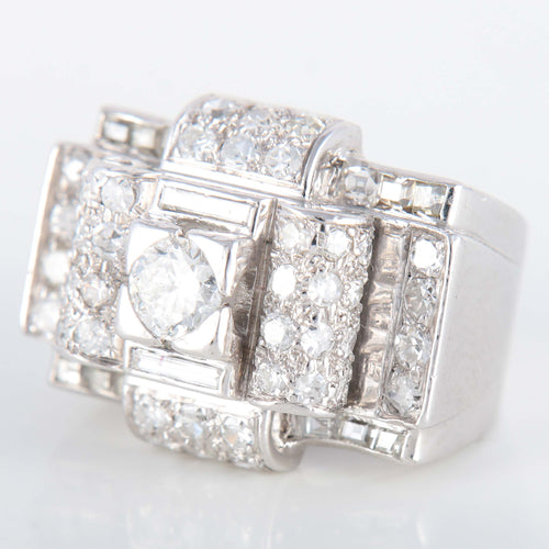 Bague 50 Bague Tank Platine Diamants 58 Facettes 8318