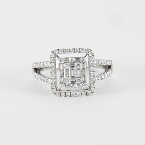 Bague 54 Bague en Or Blanc & diamants 58 Facettes