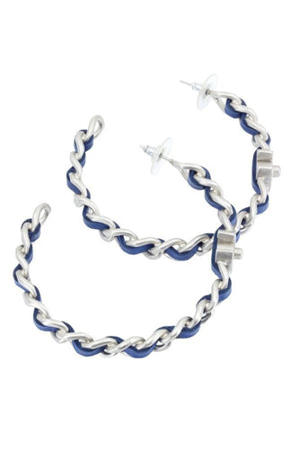 Boucles d'oreilles CRÉOLES SIGNÉES CHANEL EN CUIR 58 Facettes 051711