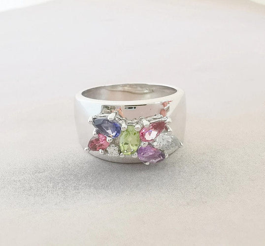 Bague Bague Jonc en Or blanc, Pierres fines & Diamants 58 Facettes AA 1437