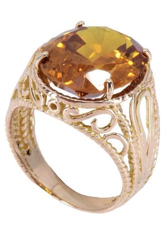 Bague BAGUE ORNEMENTALE SAPHIR ORANGE 58 Facettes 064681