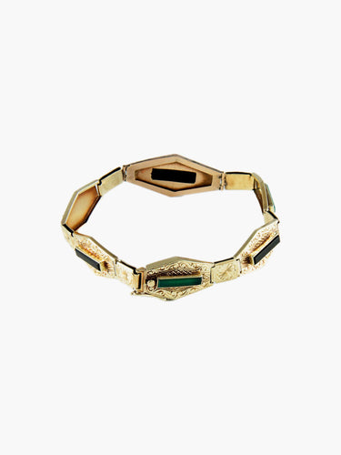 Bracelet Bracelet Art Deco or agate onyx 58 Facettes