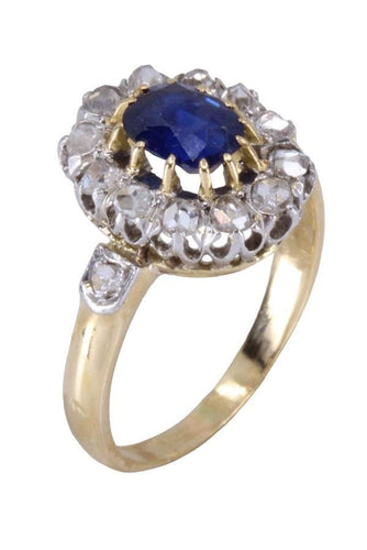 Bague BAGUE POMPADOUR SAPHIR ET DIAMANTS 58 Facettes 076831