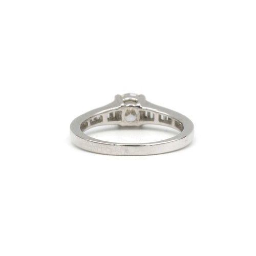 Bague 54 Bague solitaire Or blanc Diamant 58 Facettes 120402R-220256R