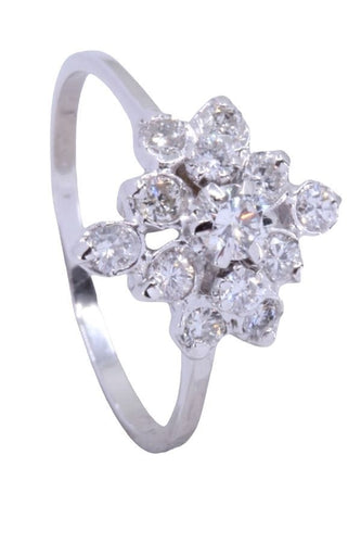 Bague 54 BAGUE FLEUR DIAMANTS ANNÉES 50 58 Facettes 073171
