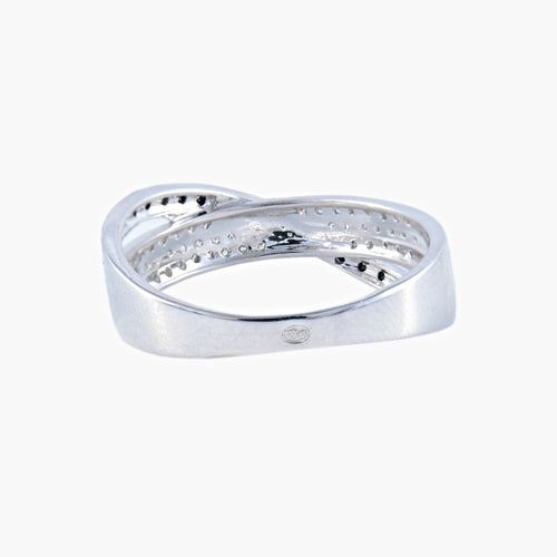 Bague 53 Bague Turban Diamants blancs et noirs 58 Facettes