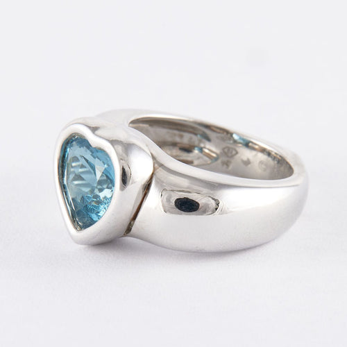 Bague Bague Piaget, "Coeur", or blanc et topaze. 58 Facettes