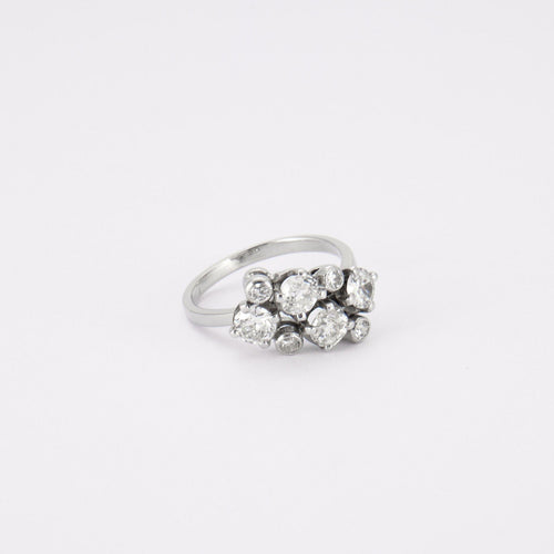 Bague 51 Bague en or gris, diamants 58 Facettes 3529
