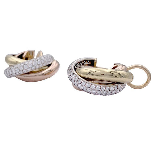 Boucles d'oreilles Boucles d'oreilles Cartier, "Trinity", 3 ors, diamants. 58 Facettes 33164