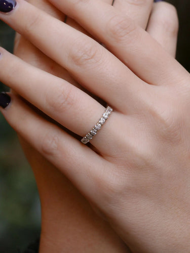 Bague 53 Demi-Alliance américaine diamants 0,9 ct 58 Facettes J118