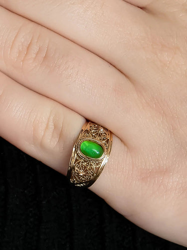 Bague Or Jaune / 50 BAGUE "SULTAN" OR & CALCEDOINE 58 Facettes BO/220027 NSS