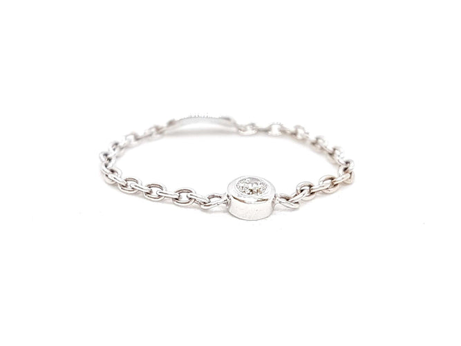 Bague 52 Bague Chaînette Or blanc Diamant 58 Facettes 578686RV