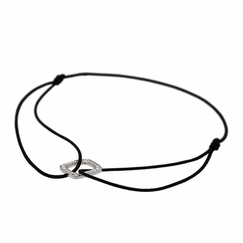 Bracelet Dinh Van Bracelet Cordon Impression Or blanc Diamant 58 Facettes 2865697RV