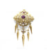 Broche Jaune / Or 750 Broche à pampilles perles et pierre violette 58 Facettes 190035R