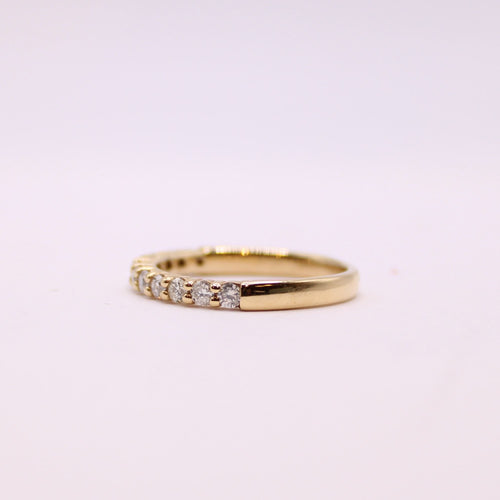 Bague 51 Alliance demi-tour Or jaune 11 Diamants 58 Facettes