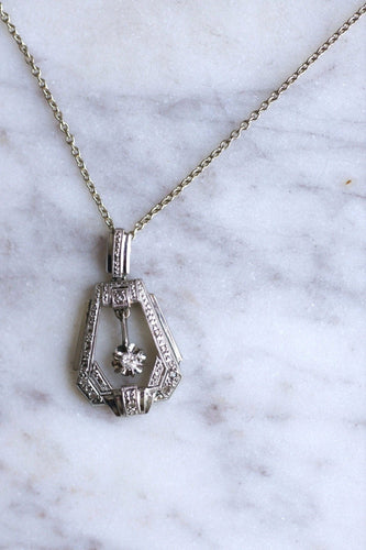 Collier Pendentif collier Art Déco diamants 58 Facettes