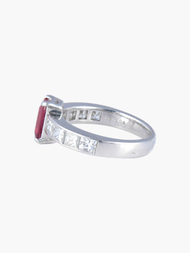 Bague 52 Bague Rubis rectangulaire 58 Facettes 325R140