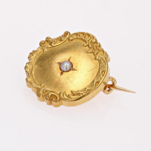 Broche Broche ronde or jaune perle 58 Facettes 18-057
