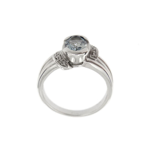 Bague 56 Bague aigue-marine diamants 58 Facettes 21456