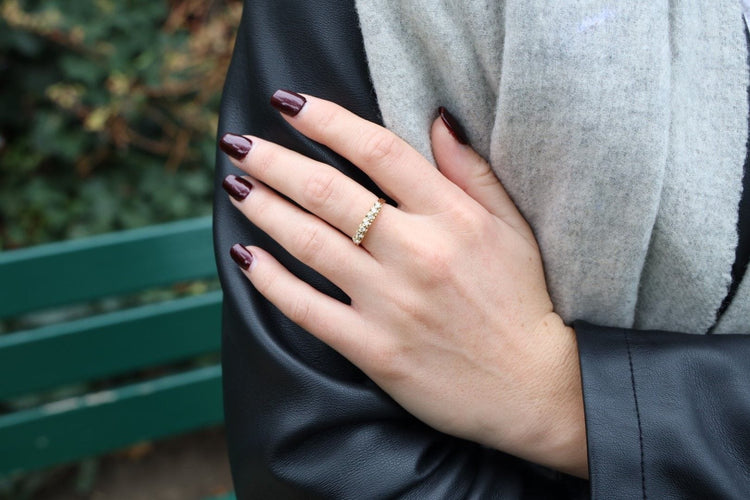 Bague 52 Bague Demi alliance Or jaune Diamant 58 Facettes 1718449CN