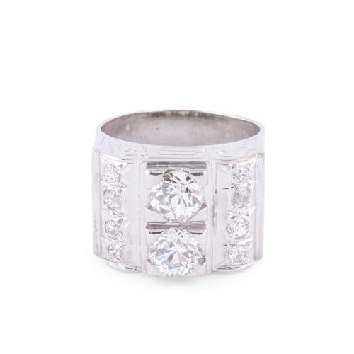 Bague Bague platine en diamant 1930 58 Facettes